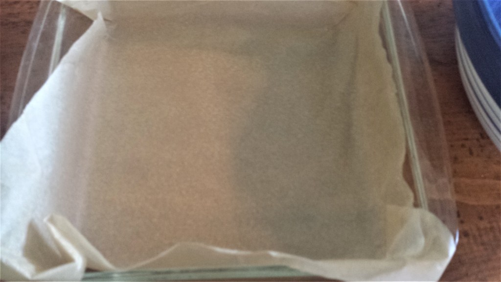 Line 8" square dish with parchment